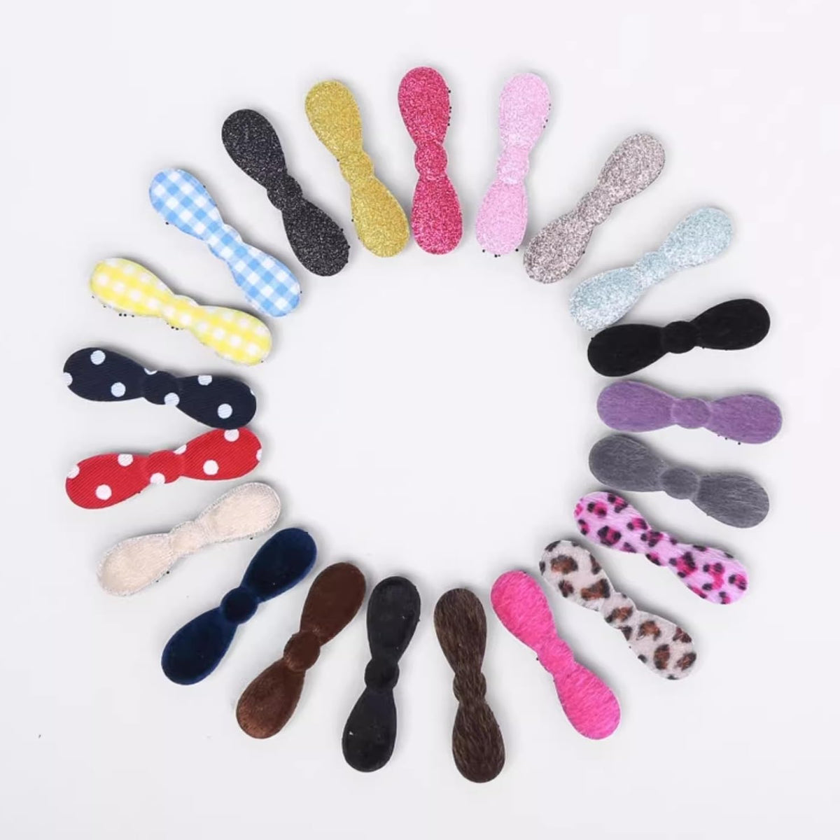 Velvet No-Crease Hair Clip for Bangs, Made in Japan, Mini Oval, Mini Teardrop and Ribbon Shapes in Navy, Beige, Black and Brown