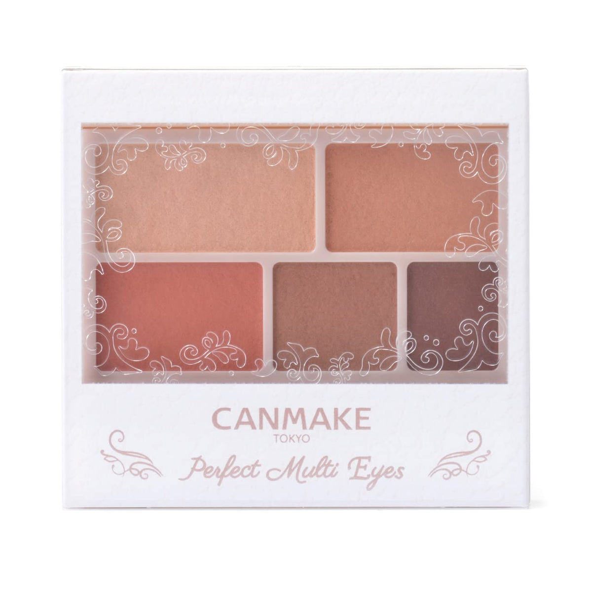Canmake Perfect Multi Eyes, Five-Colour Glitter-Free Matte Palette for Eyeshadow, Eyebrow and Eyeliner, about 3 g