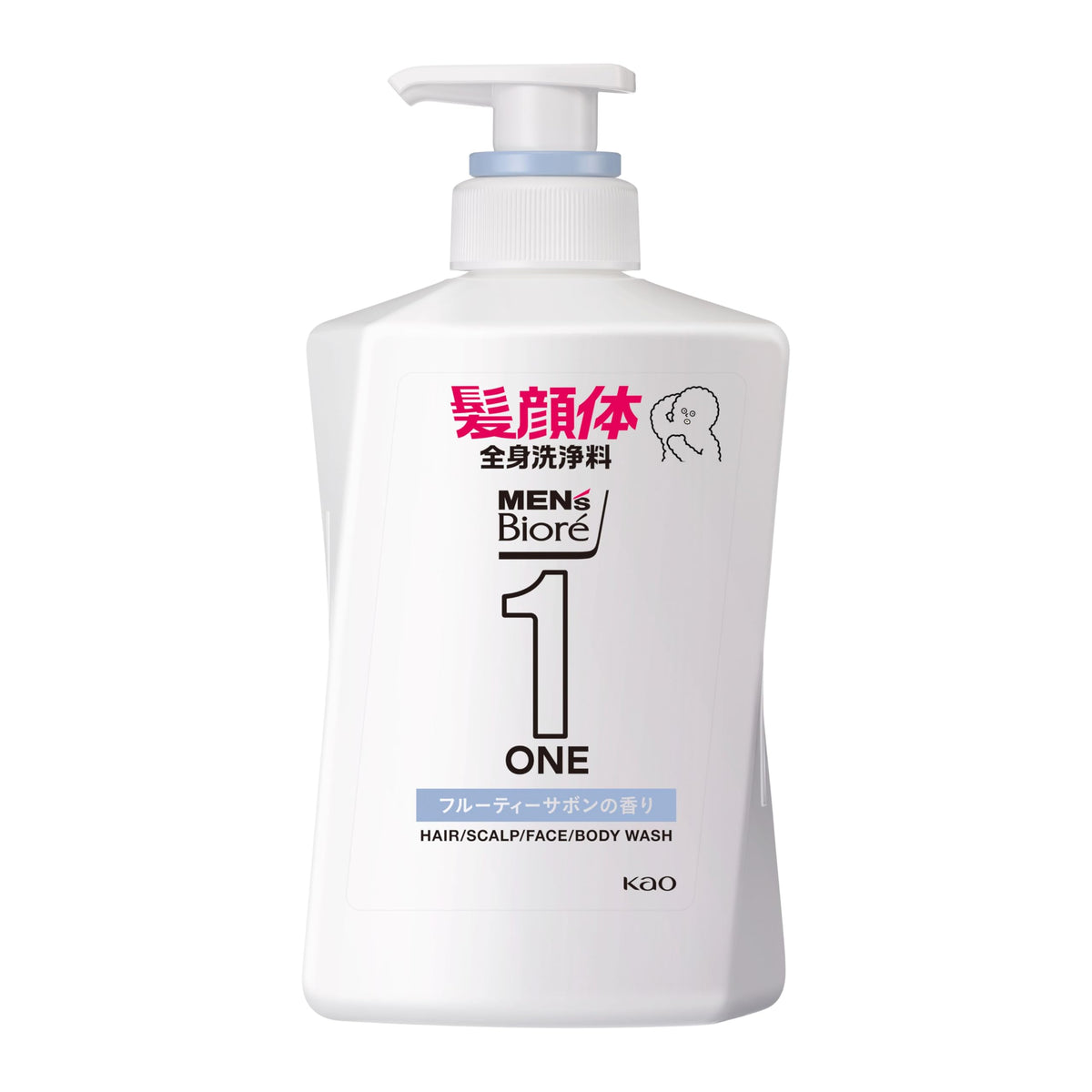 Men's Bioré ONE All-in-One Hair, Scalp, Face and Body Wash, Fresh Fruity Savon Scent, 480 mL Pump / 750 mL / 1280 mL Refill