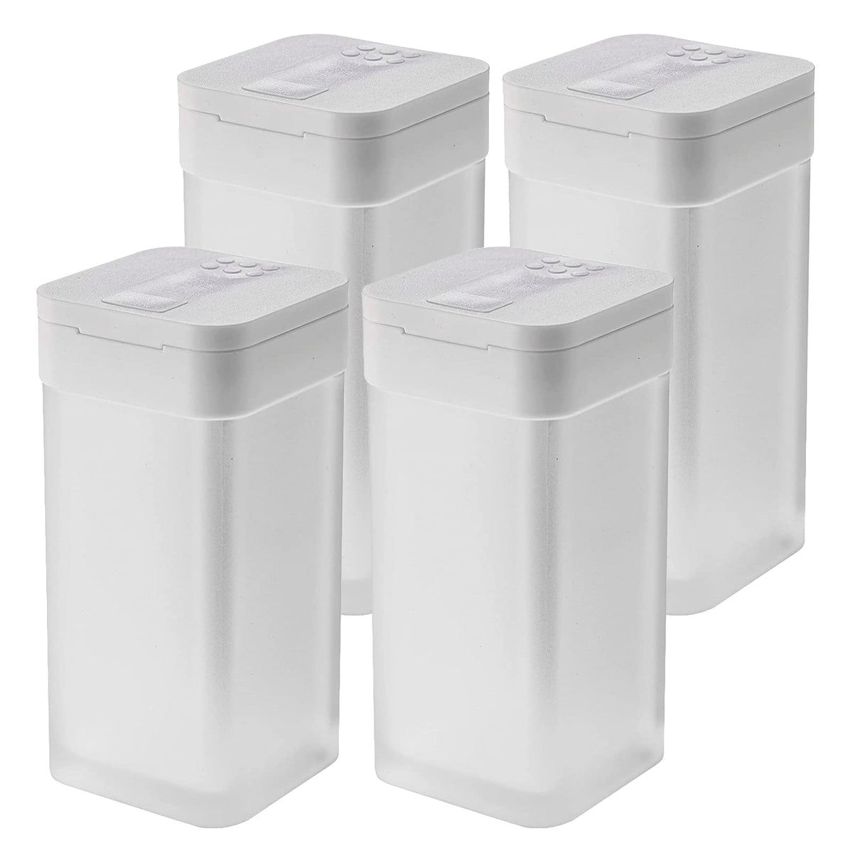 Yamazaki Tower Slide Spice Bottle L, 120 ml Acrylic Seasoning Container with One-Hand Slide Lid, 4.8 x 4.8 x 10 cm and 90 g, Plain or Magnetic, White or Black