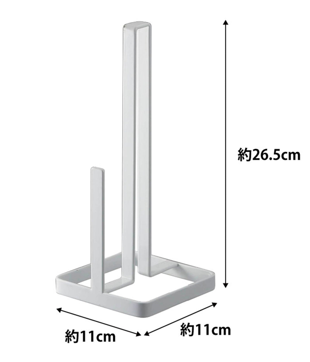 Yamazaki Tower Kitchen Paper Holder, Steel Countertop Stand for Standard 24 cm Kitchen Rolls, 11 x 11 x 26.5 cm and 400 g, White or Black