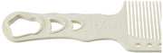 Y.S.PARK YS-282 Flat-Top Clipper Comb, White, Wide Clipper-Over-Comb Cutting Comb