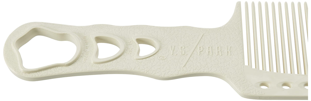 Y.S.PARK YS-282 Flat-Top Clipper Comb, White, Wide Clipper-Over-Comb Cutting Comb
