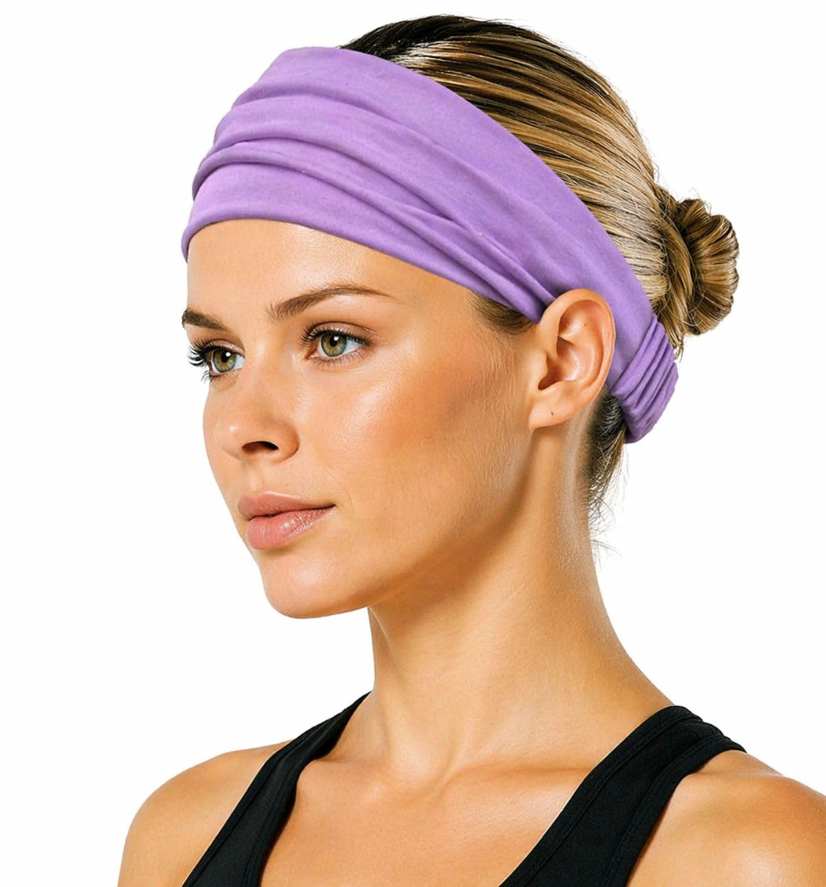 Elastic Bandana Headband for Women and Men, Wide Stretch Head Wrap in 15 Colors and Prints, One Size