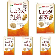 Nittoh Ginger Black Tea Bags, 5 Boxes Of 20 Bags, With Domestic Powdered Ginger