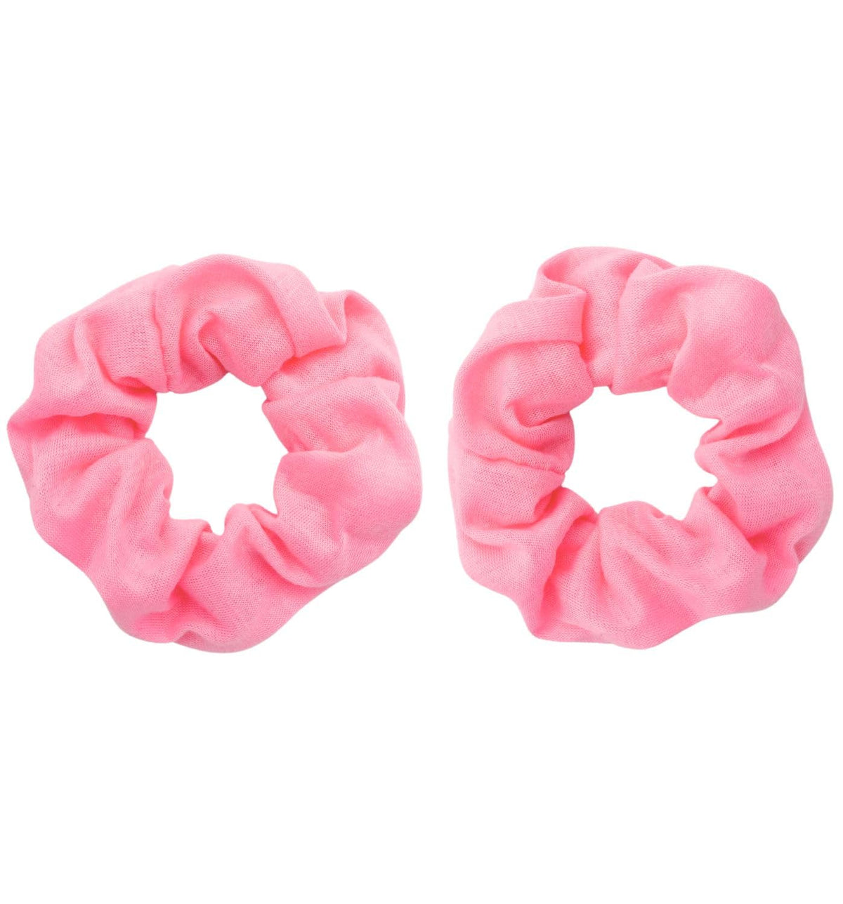 Soft Cotton Scrunchies, Pack of 2, for Women and Girls, Gentle Hair Ties for Thick Hair, Ponytails and Buns, 9.5 cm, Twelve Colors