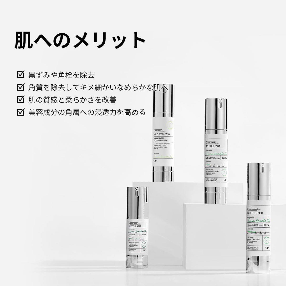 VT Reedle Shot Booster Essence, CICA and Hyaluronic Acid Micro-Needle First-Step Serum for Night Care, S100, S300 or S700