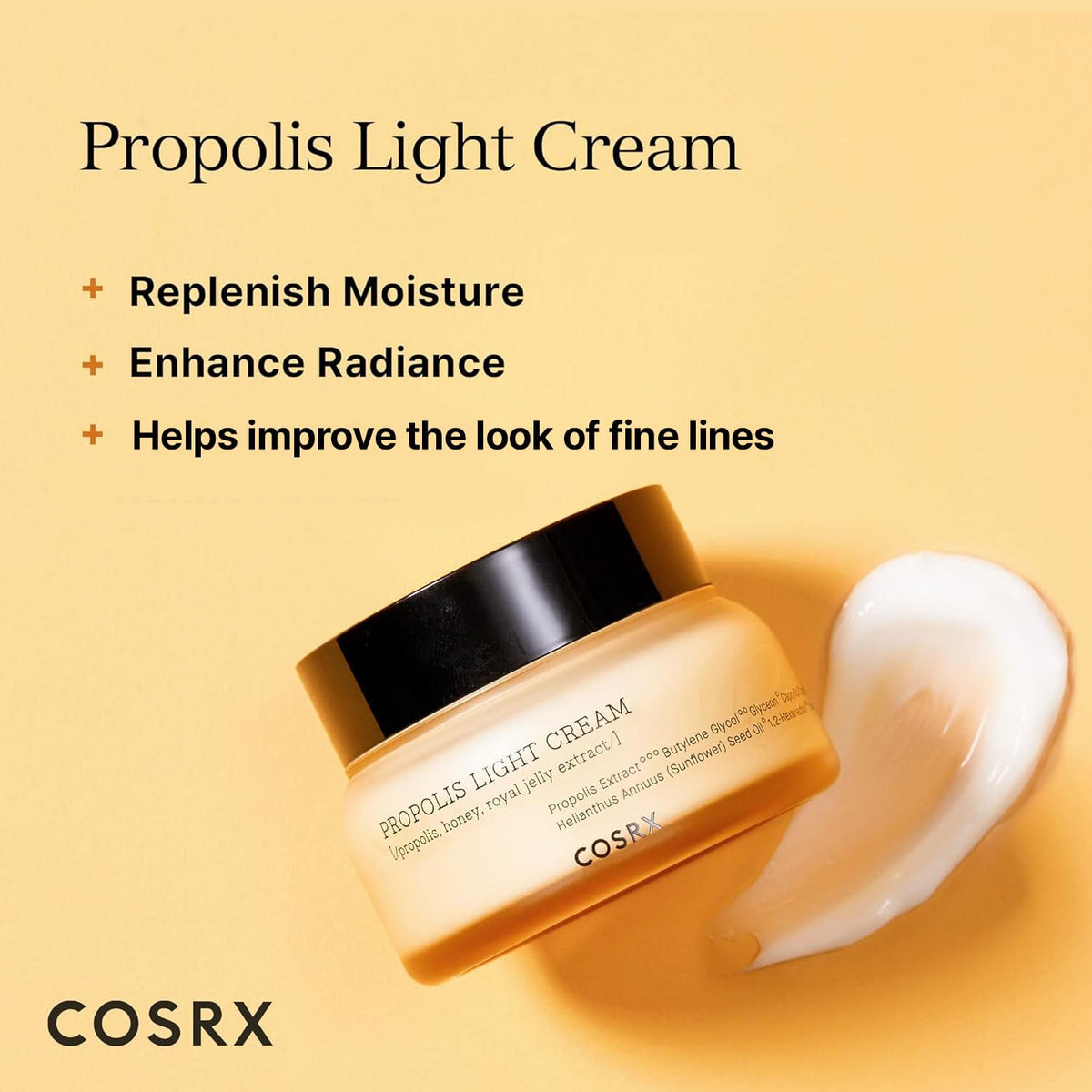COSRX Full Fit Propolis Light Cream, 64.5% Propolis Extract Non-Sticky Gel Moisturising Face Cream, 65 mL