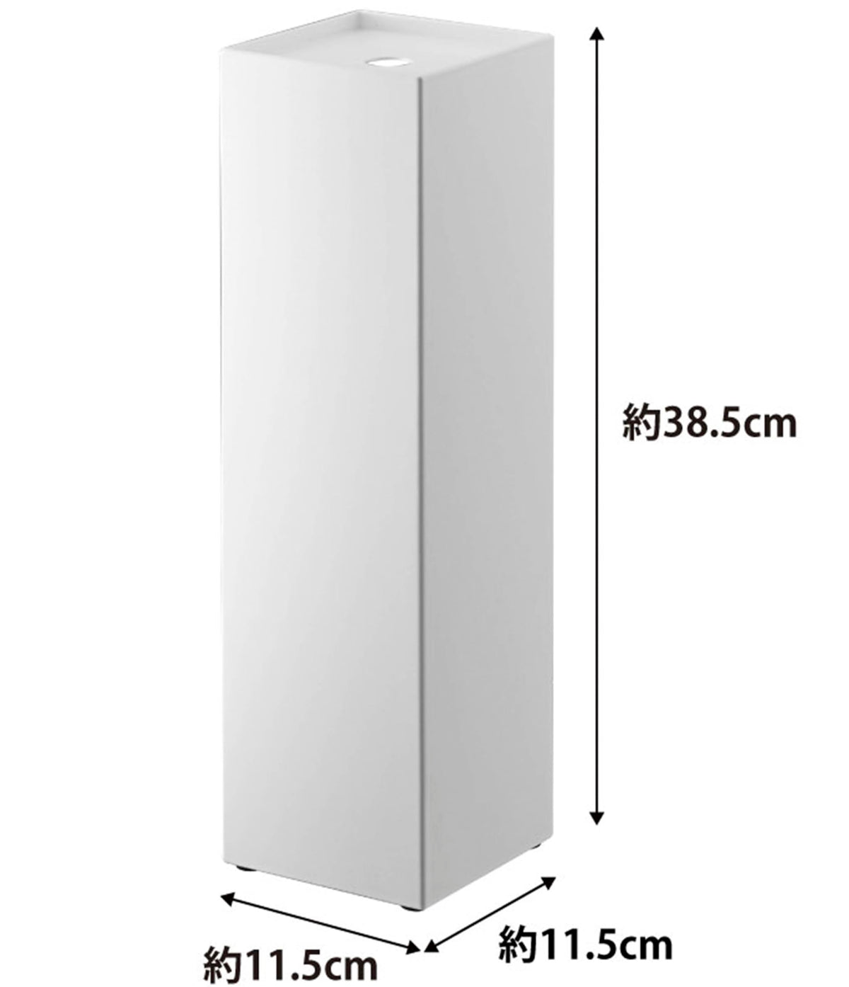 Yamazaki Tower Toilet Paper Stocker, Slim Steel Storage Box with Top Tray, 11.5 x 11.5 x 38.5 cm and 1 kg, White or Black