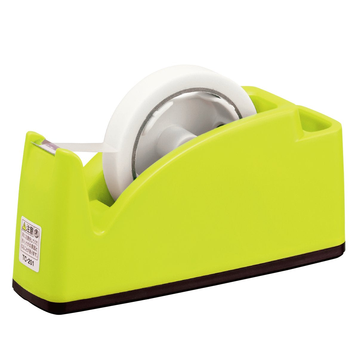 PLUS Desktop Tape Cutter TC-201 with Pen Pocket for Large and Small Rolls, 70 x 212 x 100 mm, About 1 kg, Non-Slip Base, Blue, Pink or Light Green, 1 or 2 Cutters