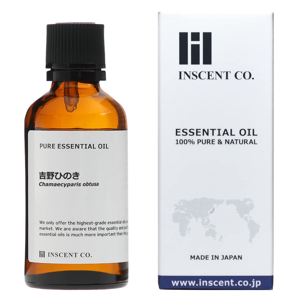 Inscent Yoshino Hinoki Essential Oil, 100 Percent Natural Japanese Cypress Aroma Oil from Kii, Steam Distilled, 10 mL to 100 mL