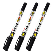 SAKURA My Name Twin Name Marker YKT3-P, Black Oil-Based Fine and Extra-Fine Twin Tips for Cloth, Vinyl, Metal and Plastic, Pack of 3, 137 mm and 11 g Each