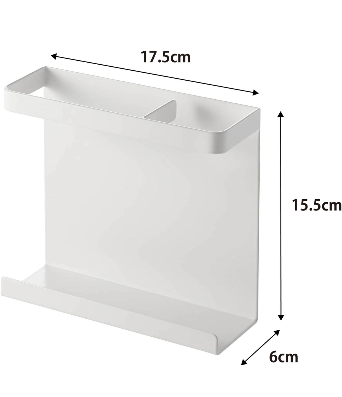 Yamazaki Plate Magnet Wrap Holder, Steel Rack with Magnets for Food Wrap and Foil Boxes, 17.5 x 6 x 15.5 cm, 490 g, Holds 1 kg, White