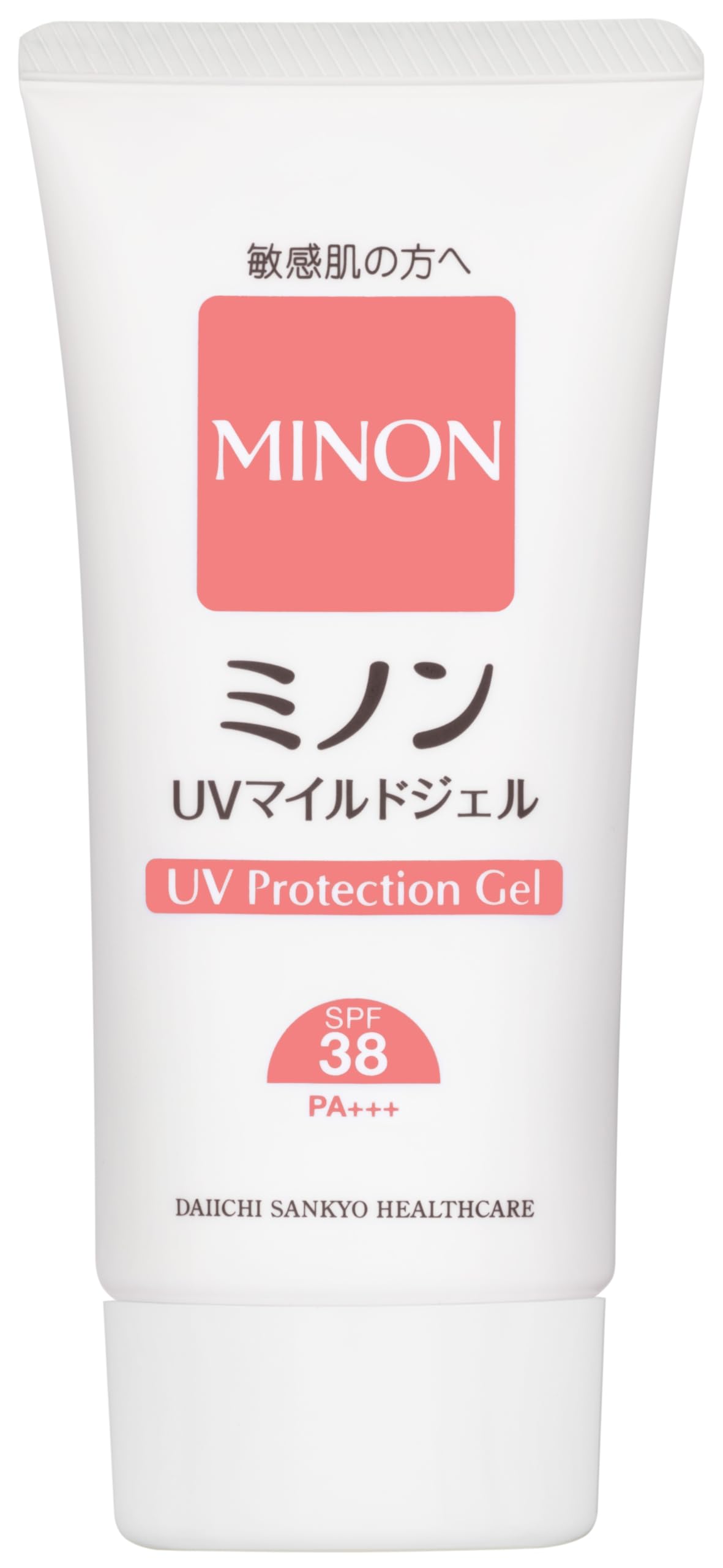 Minon UV Mild Gel, 70 g SPF38 PA+++ Sunscreen Gel for Face and Body, UV-Absorber-Free, Fragrance-Free, Alcohol-Free, Washes Off with Soap for Sensitive Skin, Made in Japan
