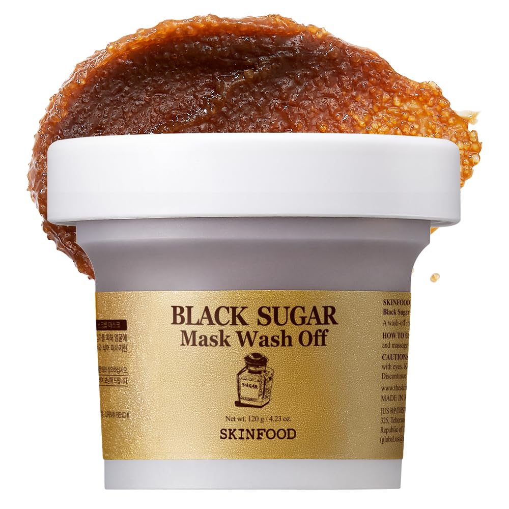 Skinfood Black Sugar Mask Wash Off, Exfoliating Brazilian Black Sugar Scrub Mask, 120 g