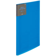 PLUS Business Card Holder FL-201NS, A4-S Card Book for 200 Cards with 20 Welded Pockets and 40% Recycled PP Cover, 307 x 240 x 10 mm, Blue