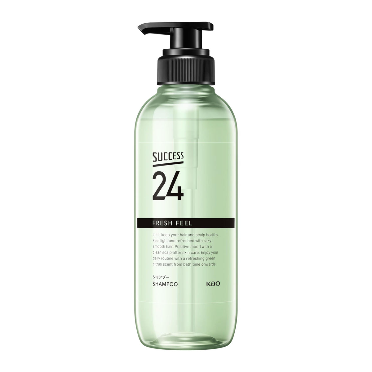 Success 24 Fresh Feel Shampoo, Scalp Skin Care with Fruit Acid, Green Citrus Scent, 400 mL Pump or 320 mL Refill