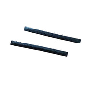 Slim Rectangle No-Crease Hair Clips for Bangs, Set of 2, Made in Japan, Glitter, Faux Leather and Velvet, 74 x 5.8 mm