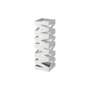 Yamazaki Lock Zig-Zag Corner Umbrella Stand for Six Umbrellas, Compact Criss-Cross Steel Corner Stand for Six Umbrellas with a Removable Mat, 15.3 x 15.3 x 48.5 cm and 2400 g, White or Black