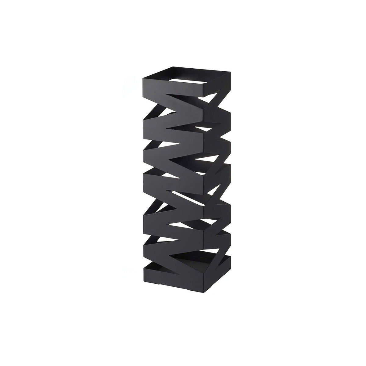Yamazaki Lock Zig-Zag Corner Umbrella Stand for Six Umbrellas, Compact Criss-Cross Steel Corner Stand for Six Umbrellas with a Removable Mat, 15.3 x 15.3 x 48.5 cm and 2400 g, White or Black
