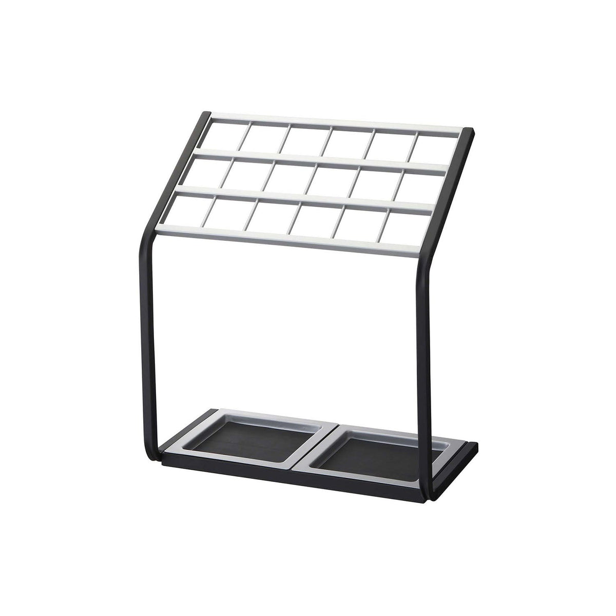 Yamazaki Umbrella Stand US-MV, Compact Umbrella Stand With Dividers That Keep Up to 18 Umbrellas From Touching, Removable Mat Lifts Out for Easy Care, 45 cm Wide, 45 x 24 x 50 cm and 2900 g, Black