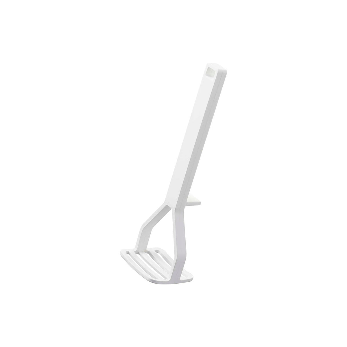 Yamazaki Tower Silicone Handle Potato Masher, Masher With a Silicone Handle and a Curved Head That Fits the Bowl, Potato Spreads Outward Instead of Clogging the Top, Heat Safe to 220 C, Dishwasher Safe, 6 x 5 x 20 cm and 50 g, White or Black
