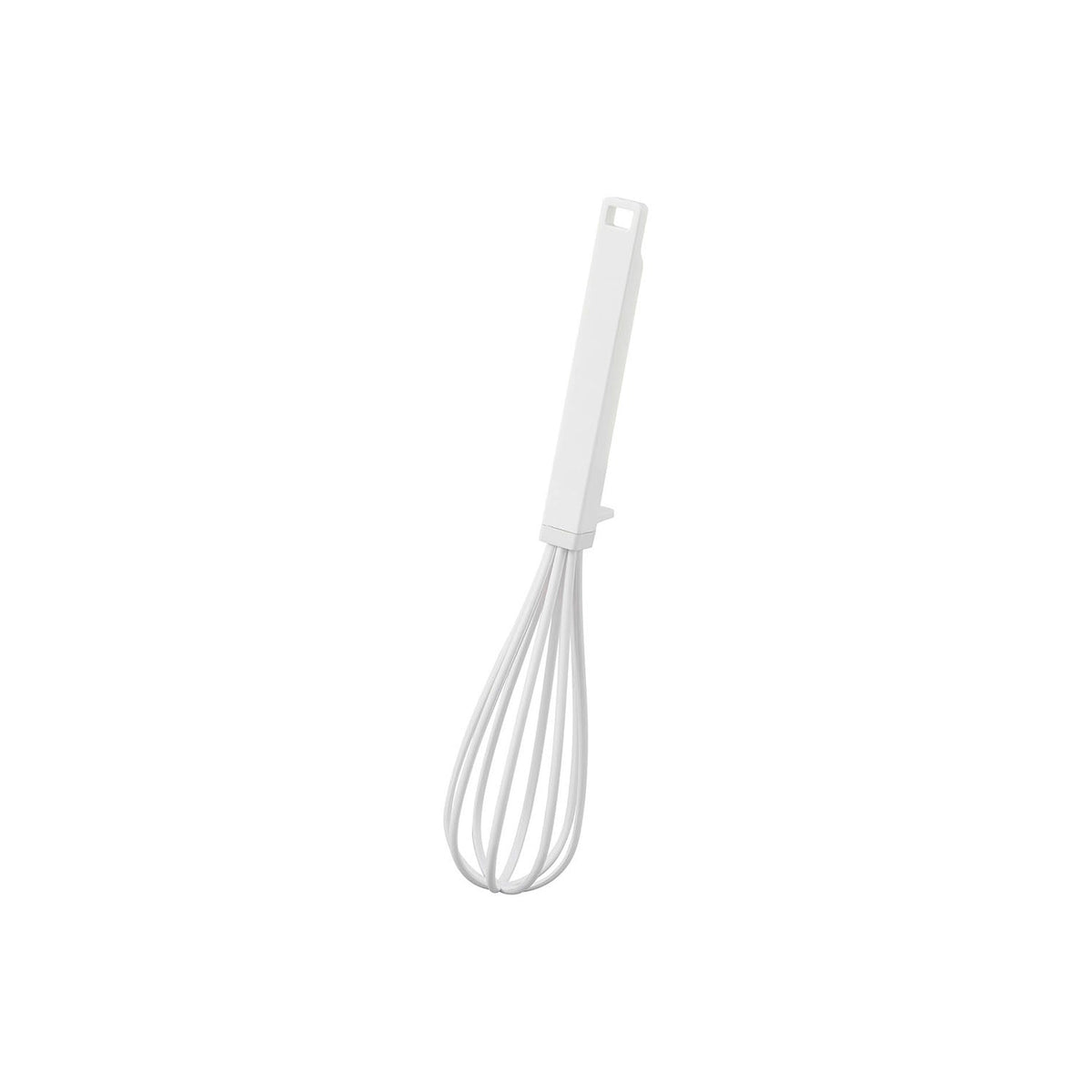 Yamazaki Tower Silicone Handle Whisk, Whisk With a Silicone Handle and Nylon Wires That Do Not Scratch Bowls, Whips Cream and Egg White Cleanly, Tip Lifts Off the Counter, Dishwasher Safe, 6 x 6 x 29.5 cm and 75 g, White or Black