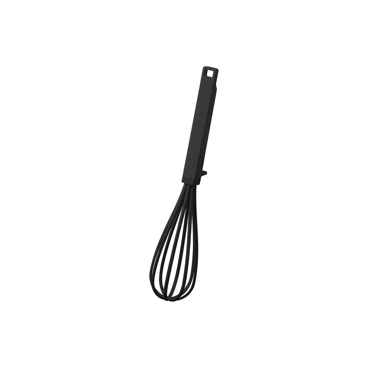Yamazaki Tower Silicone Handle Whisk, Whisk With a Silicone Handle and Nylon Wires That Do Not Scratch Bowls, Whips Cream and Egg White Cleanly, Tip Lifts Off the Counter, Dishwasher Safe, 6 x 6 x 29.5 cm and 75 g, White or Black