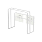 Yamazaki Tower Film-Hook Cutting Board Holder, Holder on Two Film Hooks That Floats Two Cutting Boards of 1.5 and 2.5 cm Thickness on the Kitchen Wall So They Dry Without Slime, Holds 2 kg, 12 x 5.7 x 12 cm and 140 g, White or Black