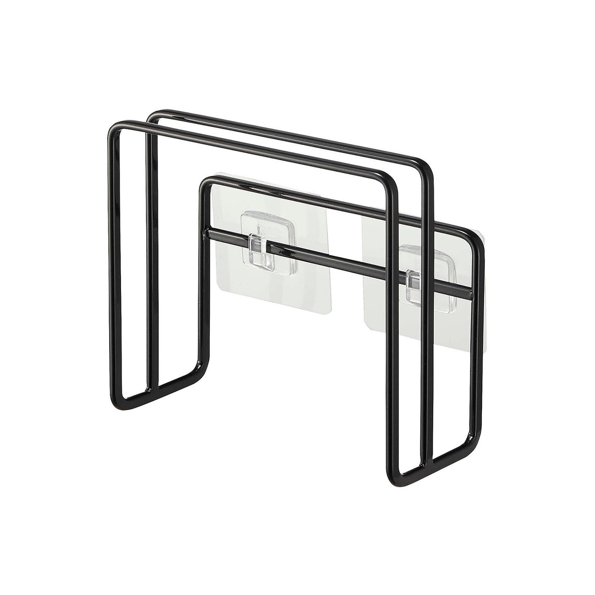 Yamazaki Tower Film-Hook Cutting Board Holder, Holder on Two Film Hooks That Floats Two Cutting Boards of 1.5 and 2.5 cm Thickness on the Kitchen Wall So They Dry Without Slime, Holds 2 kg, 12 x 5.7 x 12 cm and 140 g, White or Black