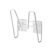 Yamazaki Tower Film-Hook Pot Lid Holder, Holder on Two Film Hooks That Floats One Pot Lid Up to 30 cm Across on the Kitchen Wall So It Is Not Set Down Dirty, Holds 2 kg, 13.5 x 6.2 x 14 cm and 120 g, White