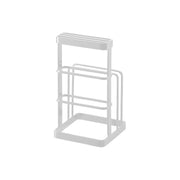 Yamazaki Tower Cutting Board and Knife Stand, Stand That Keeps Two Cutting Boards and Three Knives With Blades up to 20 cm Upright in One Spot, Blade Guard Included in the Slots, 12 x 12 x 21.5 cm and 550 g, White or Black