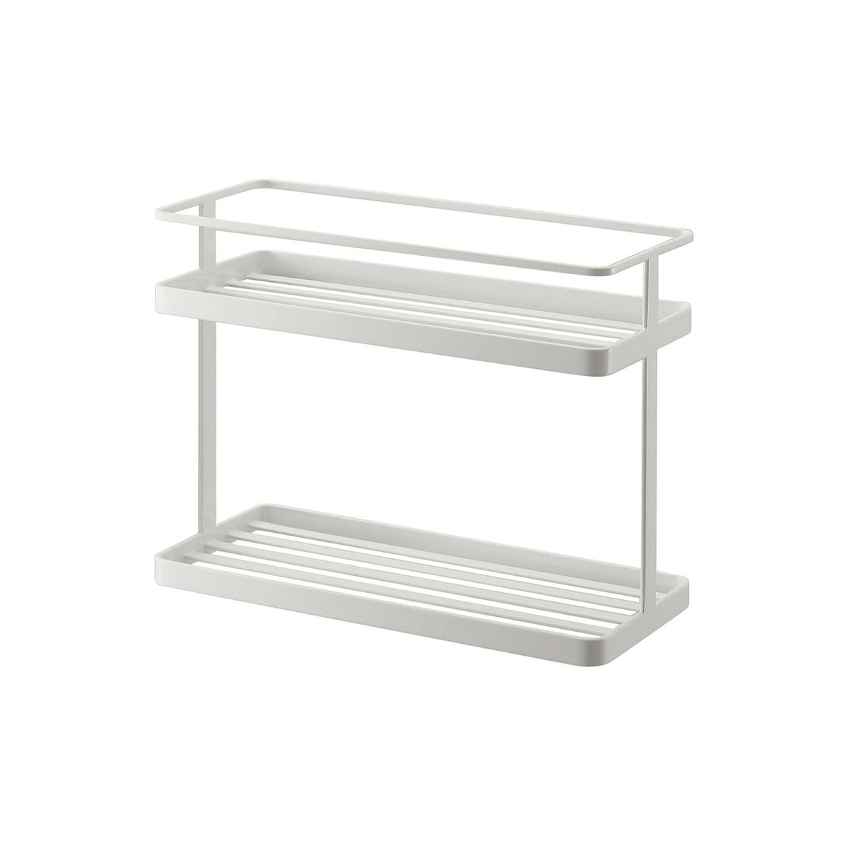 Yamazaki Tower Two-Tier Kitchen Stand for Seasonings, Two-Tier Steel Stand for Seasonings and Kitchen Items on the Counter, 3 kg per Shelf, 28 x 12 x 21 cm and 1170 g, White or Black