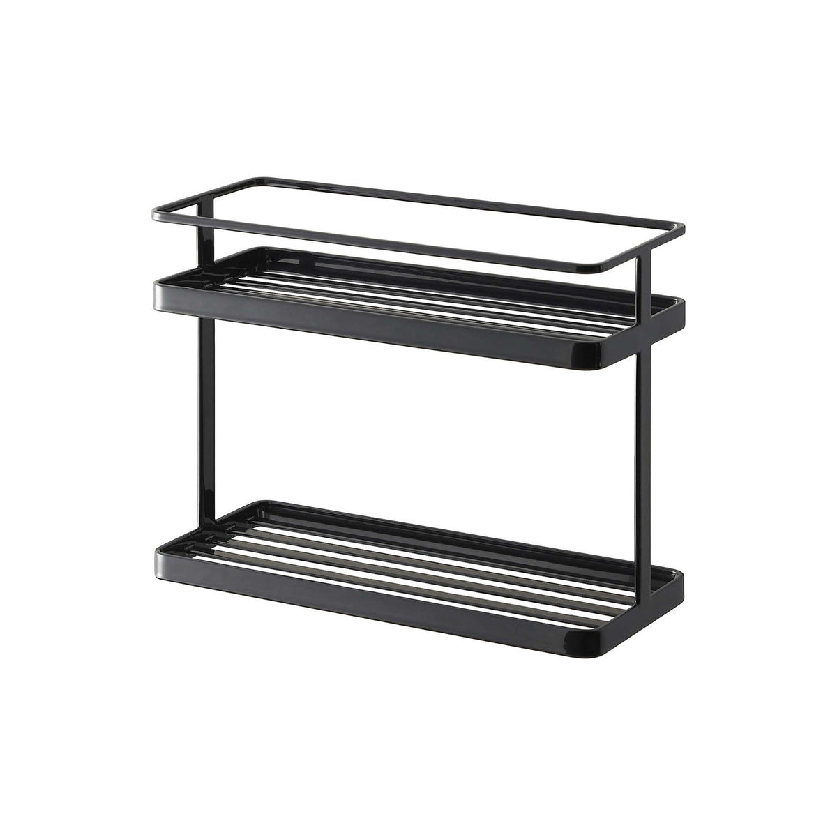Yamazaki Tower Two-Tier Kitchen Stand for Seasonings, Two-Tier Steel Stand for Seasonings and Kitchen Items on the Counter, 3 kg per Shelf, 28 x 12 x 21 cm and 1170 g, White or Black