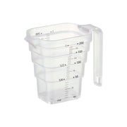 Yamazaki Tower Magnetic Stepped Measuring Cup 200 mL, Small Stepped Measuring Cup With a Built-In Magnet That Floats on a Steel Wall, Steps Every 50 mL With 10 mL Marks Readable From Above, 250 mL, Dishwasher Safe, 12 x 6.8 x 9 cm and 65 g, White or Black