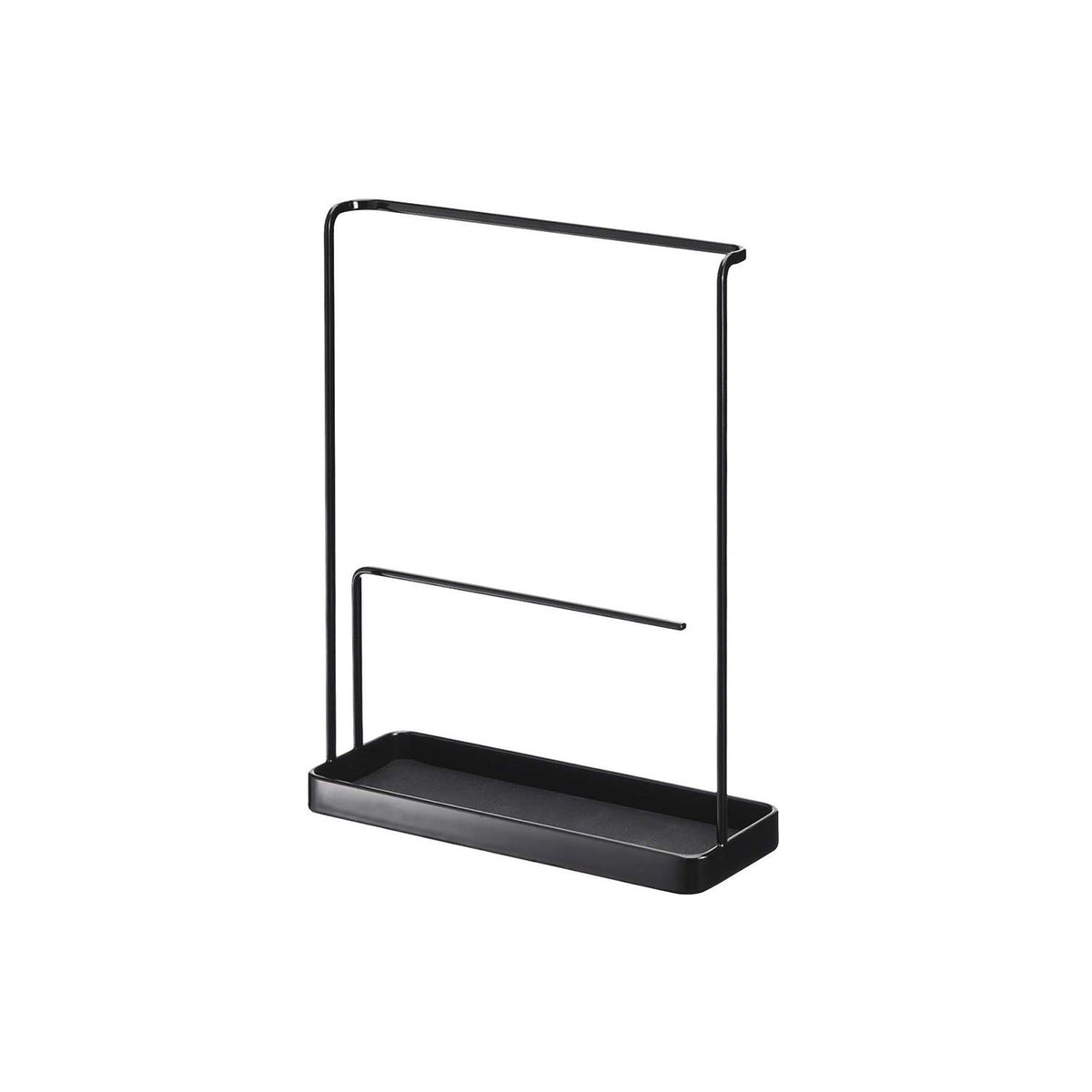 Yamazaki Tower Sunglasses and Accessory Stand, Compact Steel Stand that Hangs Sunglasses and Holds Accessories on a Matted Tray, 20 x 7.5 x 25.5 cm and 450 g, White or Black