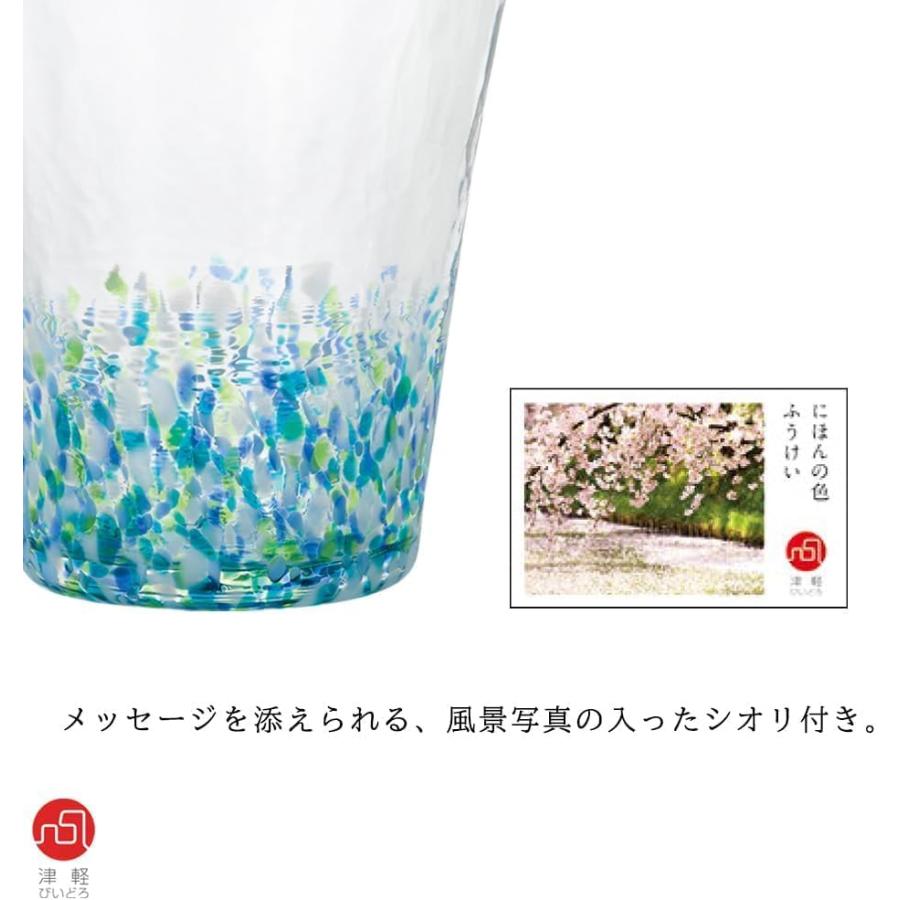 ADERIA Tsugaru Vidro Nihon no Iro Fukei Hydrangea Glass Tumbler 300 ml