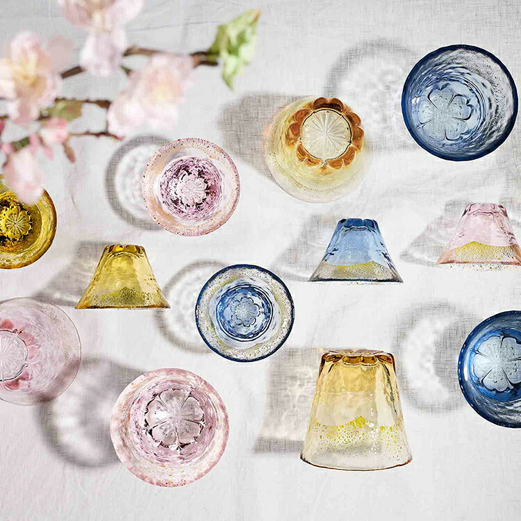 Toyo Sasaki Glass Fuji-mi Sakura Gold Leaf Sake Cup 80 ml