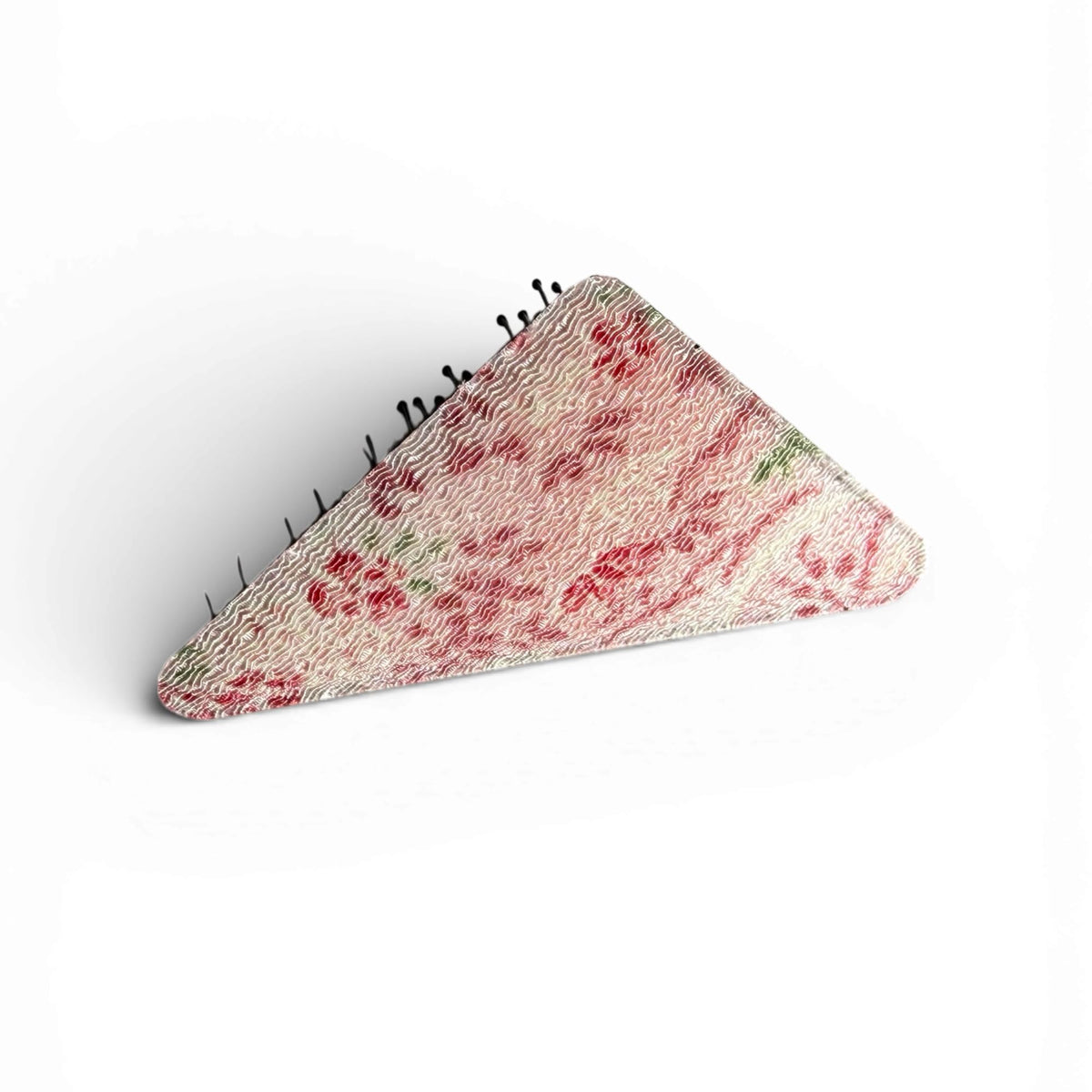 Japanese Chirimen Cloud and Flower Pattern No-Crease Hair Clip for Bangs, Made in Japan, 7 Shapes and 5 Colors
