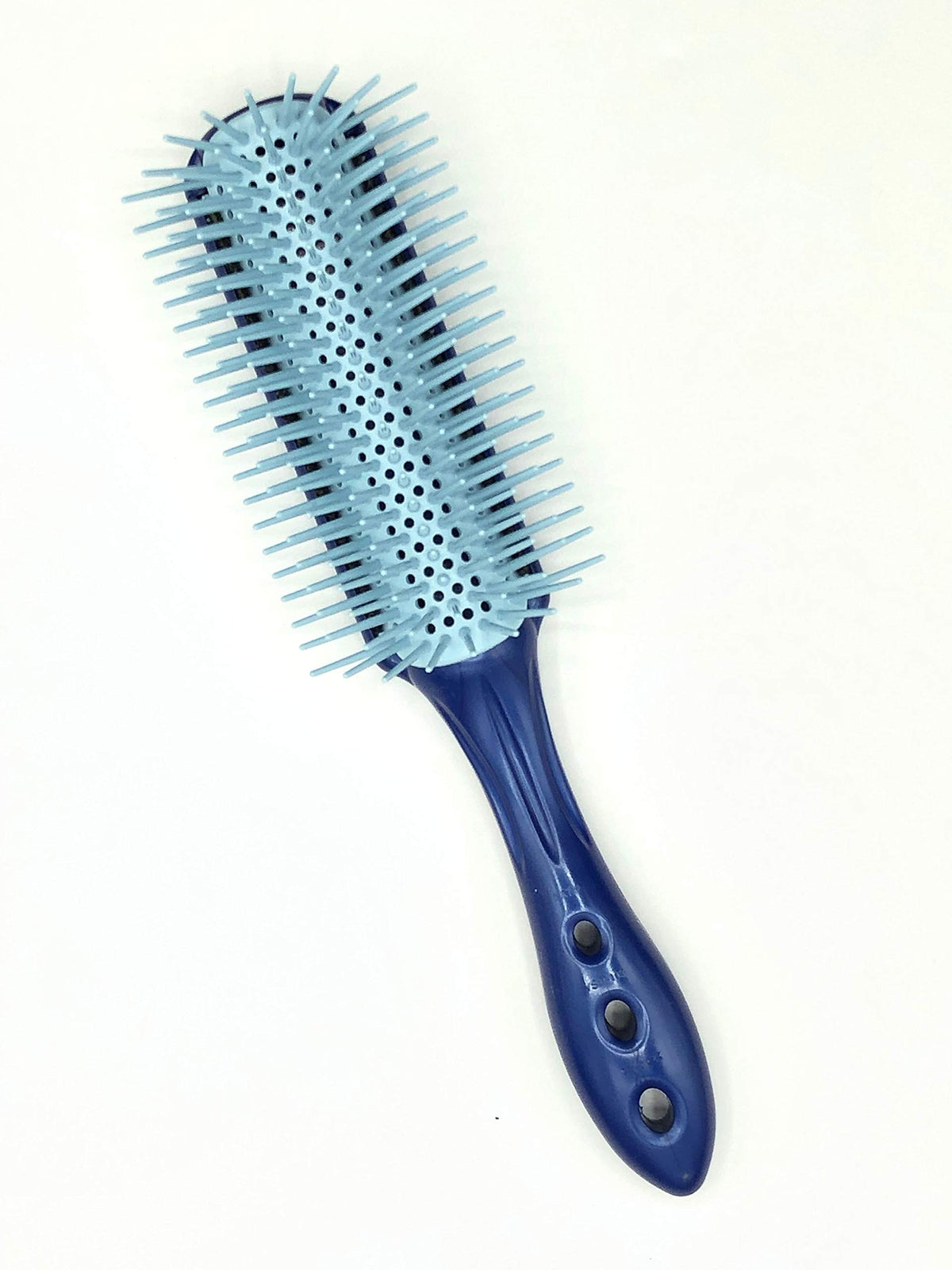 Y.S. Park Pro Straight Air Styler No.9 YS-T09 Blue, Nine-Row Blow-Dry Brush With Air Holes, Antistatic Fiber And Antibacterial Treatment