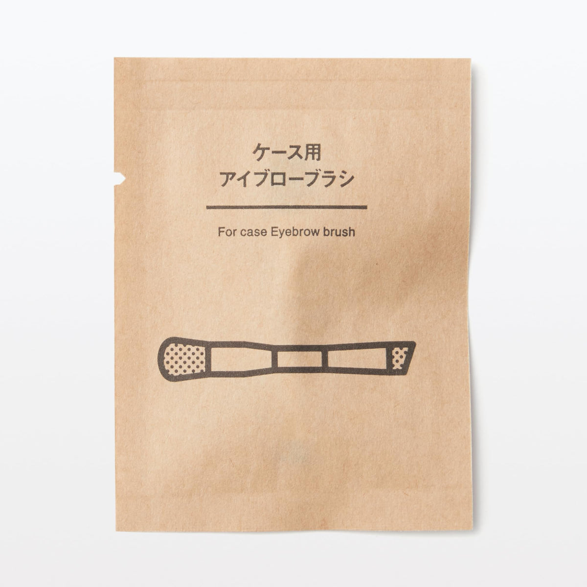MUJI Double-Ended Eyebrow Brush for Compact Cases, Synthetic Bristles with Aluminium Ferrule OGB55A1A