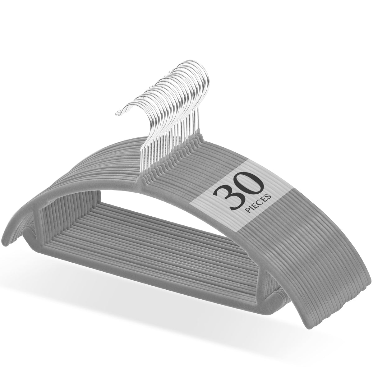 Titiroba Slim Non-Slip Clothes Hangers, 0.6 cm ABS Hangers with Fuzzy Surface and Rotating Hook, 44.5 x 20.5 cm, Ivory, Black, Grey, Beige or Salmon Pink, 20, 30 or 50 Pieces