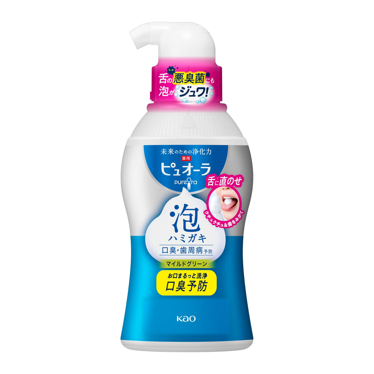 PureOra Foaming Toothpaste, Mild Green Flavour, Bad Breath and Gum Disease Prevention, 190 mL Pump