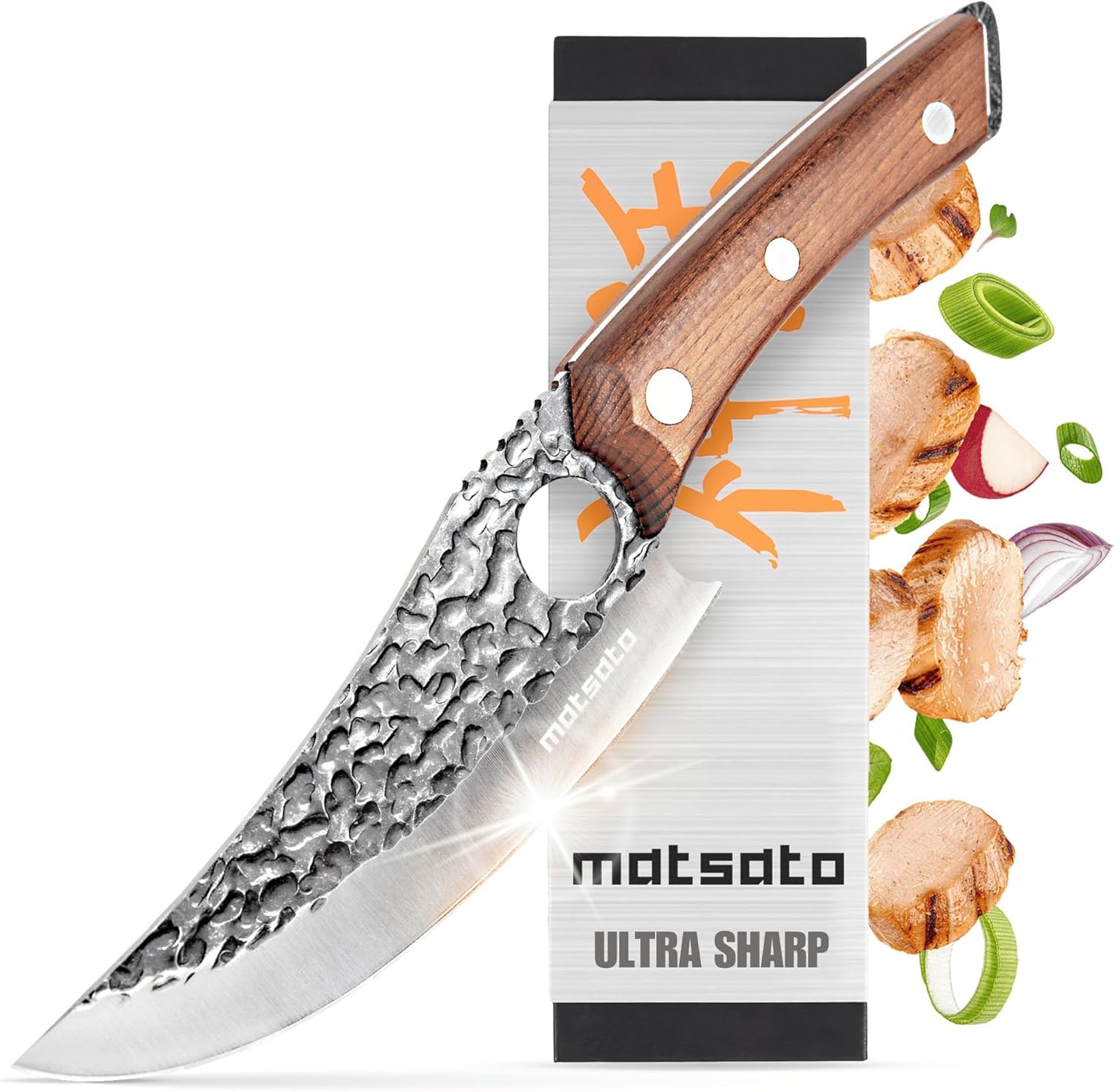 Chef Knife - Perfect Kitchen Knive for Cooking, Chopping. Japanese Steel Knife for Home, BBQ. For Balance & Control, 6.3 Inch
