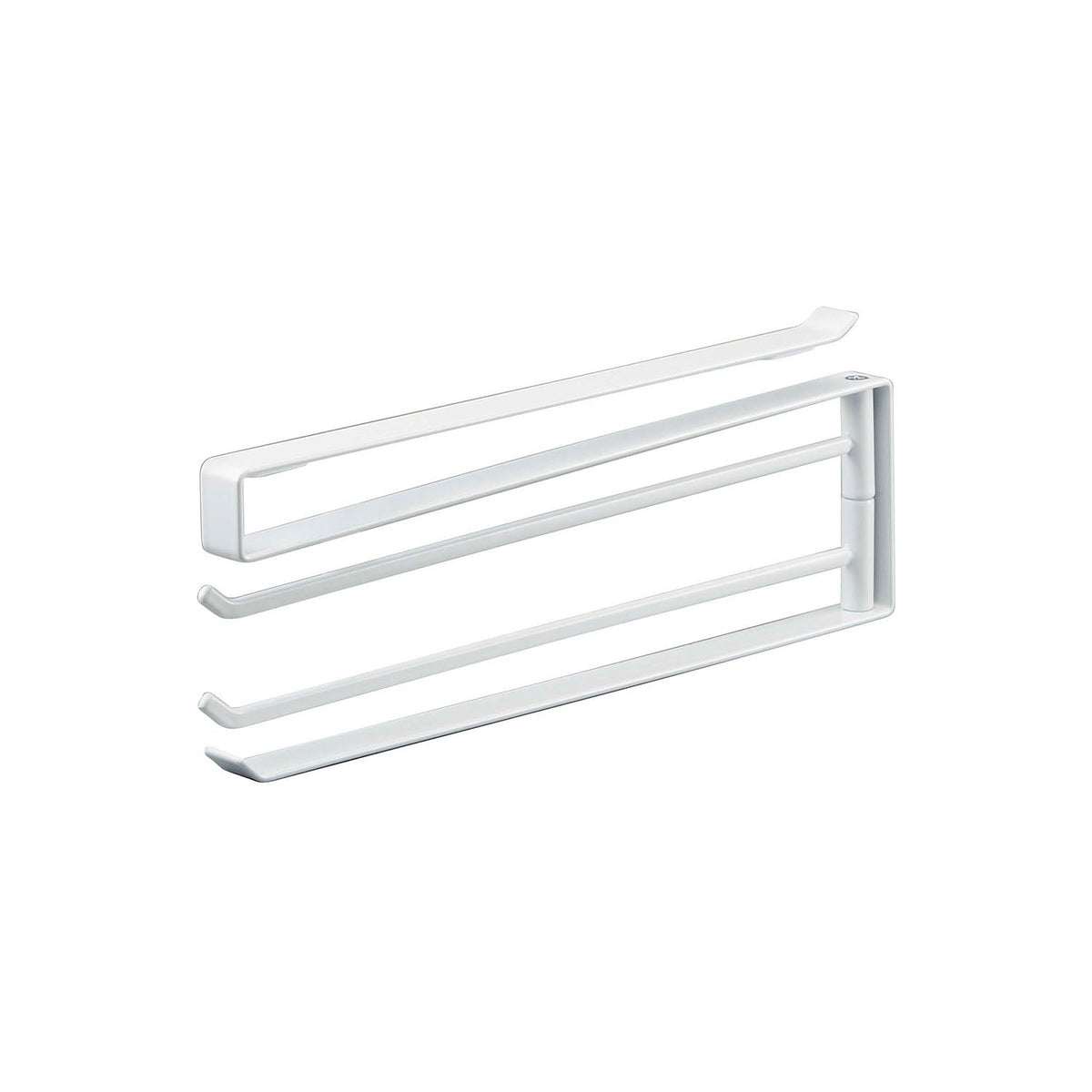 Yamazaki Tower Under-Cabinet Dishcloth Hanger, Slim Rail That Slides Onto a Wall Cabinet Shelf and Hangs Three Dishcloths Under It, Bar Turns to Face Where You Want, Holds 500 g, 1.5 x 26 x 9.5 cm and 310 g, White or Black