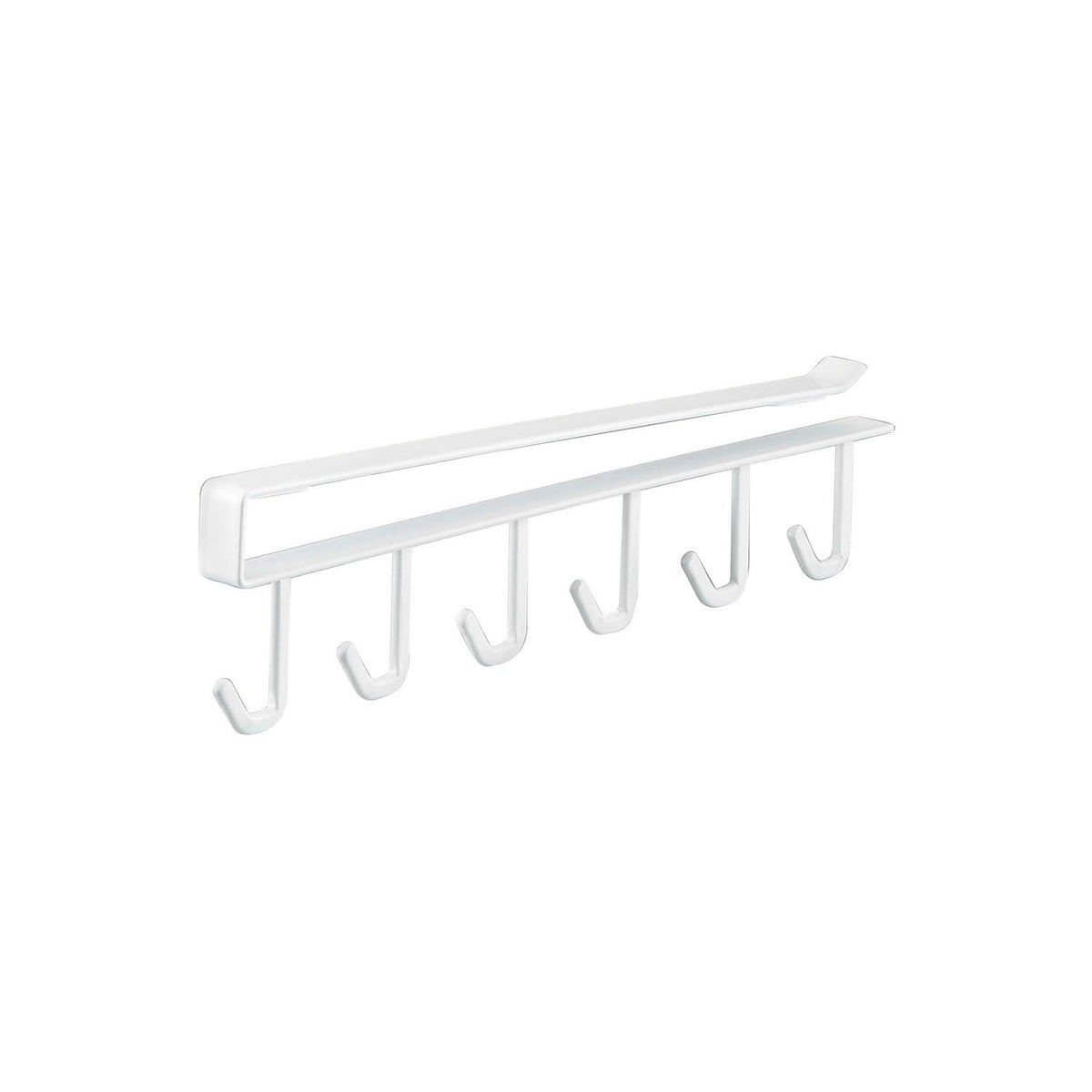 Yamazaki Tower Under-Cabinet Kitchen Tool Hook, Slim Hook Rail That Slides Onto the Shelf of a Wall Cabinet to Hang Ladles and Whisks at a Reachable Height, Holds 500 g, 1.5 x 26 x 6.5 cm and 550 g, White or Black