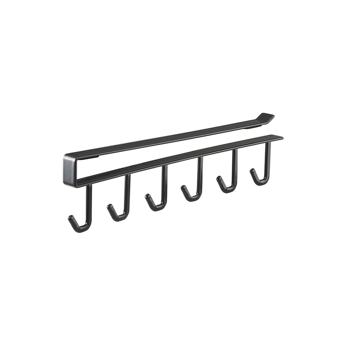 Yamazaki Tower Under-Cabinet Kitchen Tool Hook, Slim Hook Rail That Slides Onto the Shelf of a Wall Cabinet to Hang Ladles and Whisks at a Reachable Height, Holds 500 g, 1.5 x 26 x 6.5 cm and 550 g, White or Black