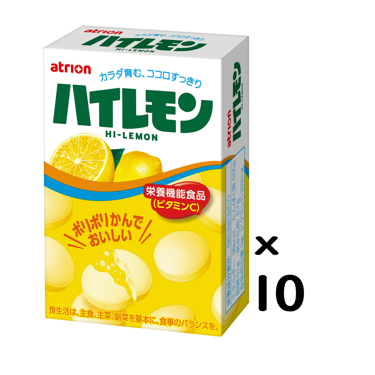 Atrion Hi-Lemon Vitamin C Lemon Tablets, 18 Tablets x 10 Boxes