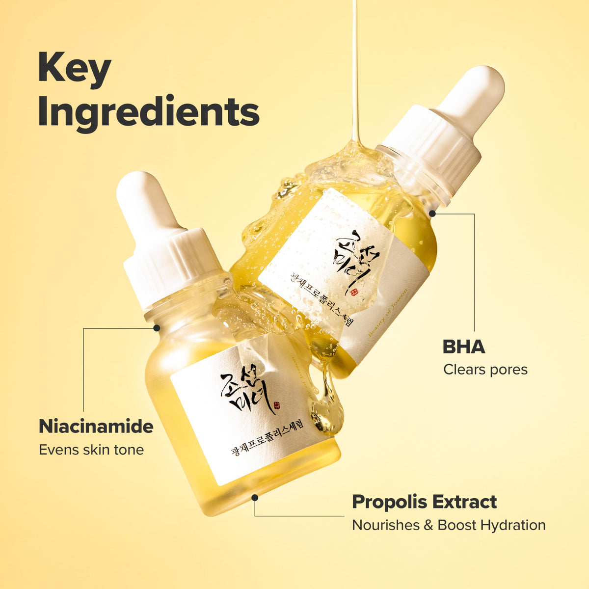 Beauty of Joseon Glow Serum Propolis + Niacinamide, Hydrating Calming Dropper Serum with 60% Propolis Extract, 30 mL