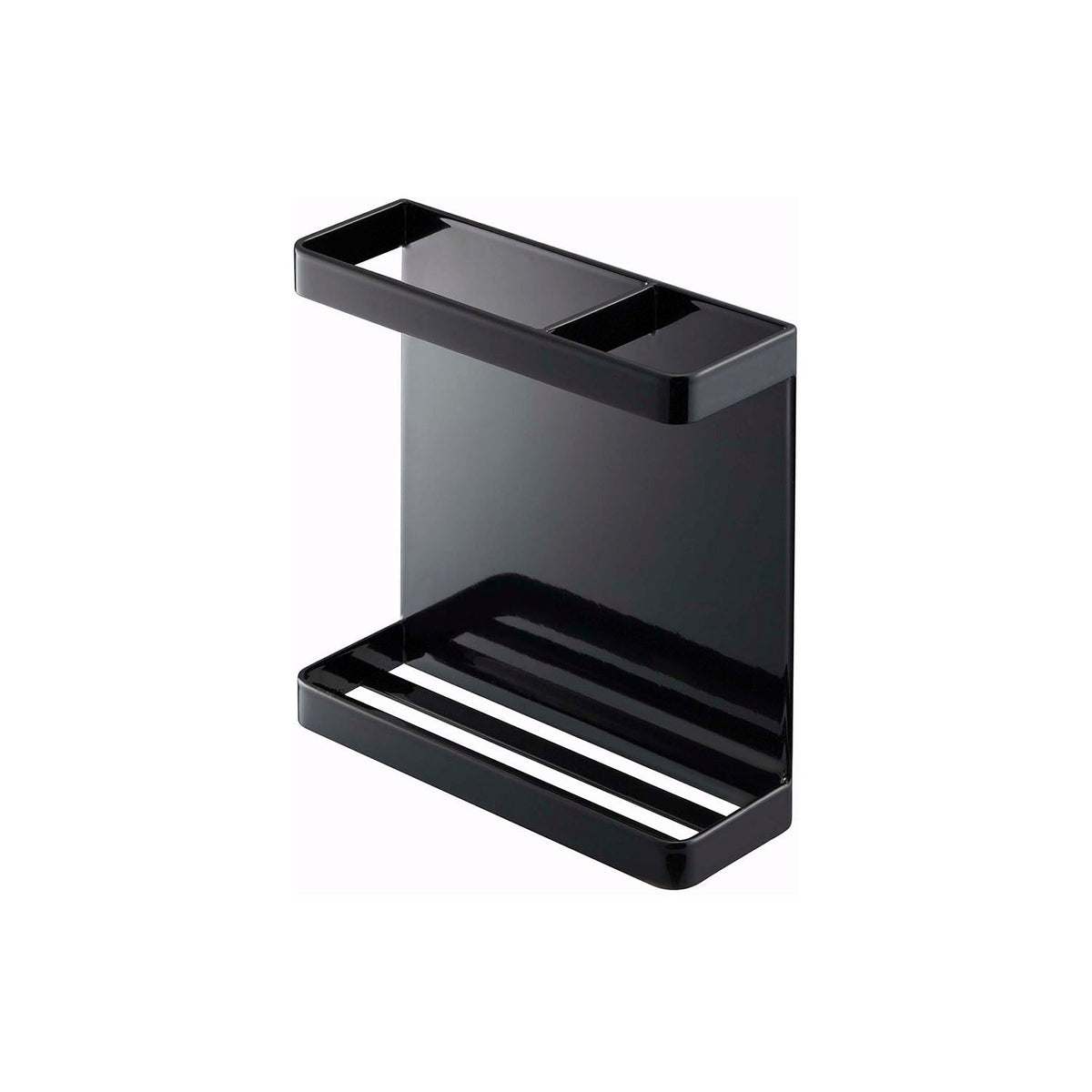 Yamazaki Tower Magnetic Wrap Holder, Magnetic Holder With Dividers That Stores Wrap and Foil Boxes on the Side of a Refrigerator Without Rattling, Holds 1 kg, 15.5 x 5.2 x 15.5 cm and 440 g, White or Black